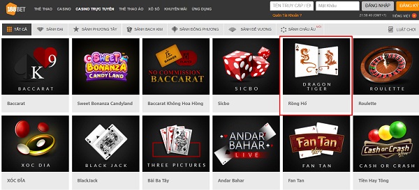 Cách chơi Rồng Hổ (Dragon & Tiger) tại Casino Online 188BET