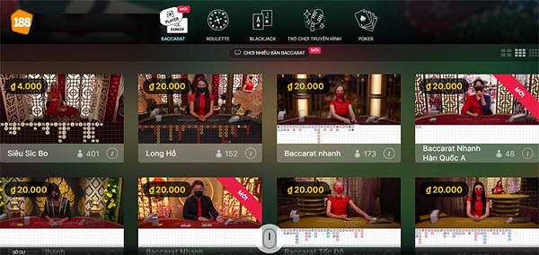 Sảnh casino trực tuyến 188BET có gì hấp dẫn thu hút người chơi